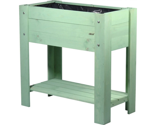 Jardinière surélevée en bois avec étagère