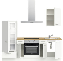 nobilia elements Küchenzeile mit Geräten Urban 240 cm alpinweiss matt vormontiert Variante links 4004539052369