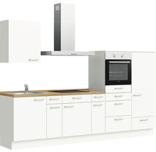 nobilia elements Küchenzeile mit Geräten Urban 300 cm alpinweiss matt vormontiert Variante rechts 4004539052567