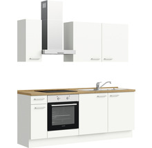 nobilia elements Küchenzeile mit Geräten Urban 210 cm alpinweiss matt vormontiert Variante links 4004539052208