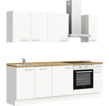 nobilia elements Küchenzeile mit Geräten Urban 240 cm alpinweiss matt vormontiert Variante rechts 4004539052246