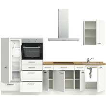 Cuisine complète nobilia elements avec appareils Urban 300 cm blanc alpin mat prémontée variante à gauche 4004539052604