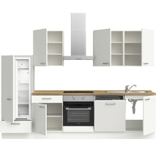 nobilia elements Küchenzeile mit Geräten Urban 300 cm alpinweiss matt vormontiert Variante links 4004539052765