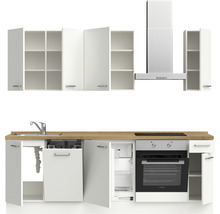 nobilia elements Küchenzeile mit Geräten Urban 240 cm alpinweiss matt vormontiert Variante rechts 4004539052246