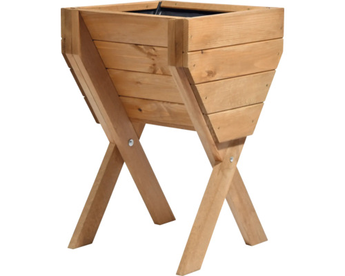 Jardinière surélevée en bois avec piètement croisé