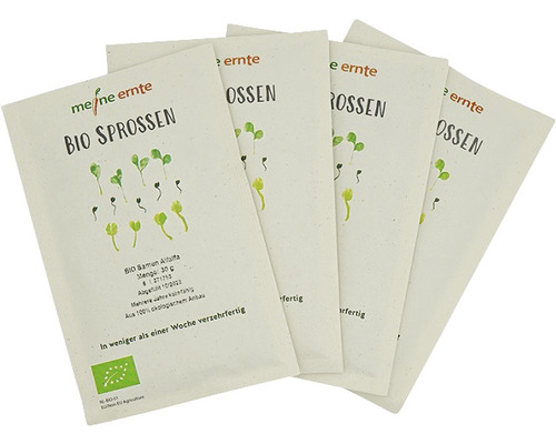 Bio Sprossen Alfalfa Samen in der Verpackung