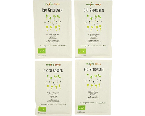 Quatre paquets de graines de germes biologiques de meine ernte