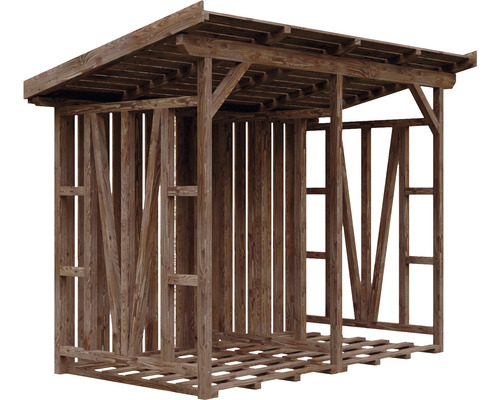 Abri à bois en bois avec toit pour stocker le bois de chauffage