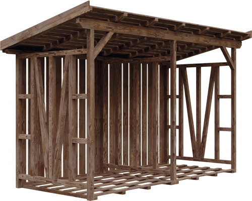 Hangar à bois en bois