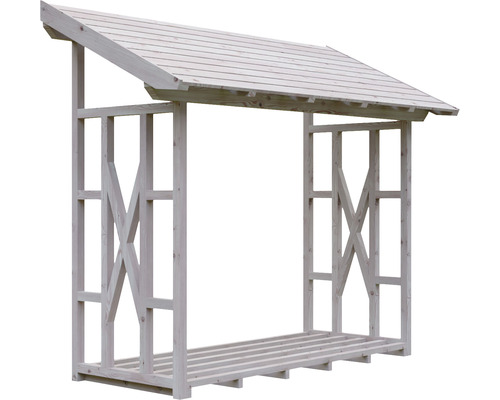 Holzlager aus Holz mit Dach