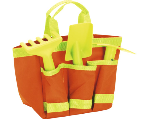 Gartengerätetasche mit Harke, Schaufel und Pflanzkelle