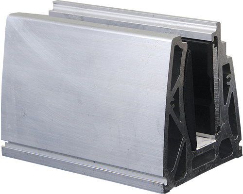 Rail de montage pour garde-corps en verre Pertura Pontos, argent 91.6x104x150 mm Profilé en aluminium en coupe transversale