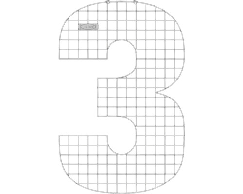 Formgitter in Form der Ziffer 3