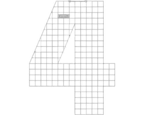 Drahtgitter in Form der Zahl Vier