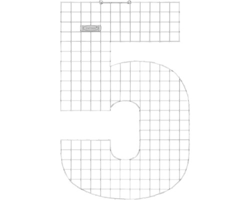 Dekorative Gabione in Form der Zahl 5