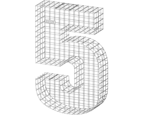 Gabione in Form der Zahl 5