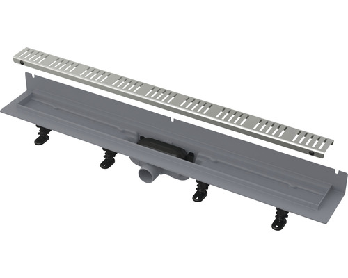 Caniveau de douche form&style REDONDA 750 x 62 mm montage mural capacité d'écoulement 28 l/min grille acier inoxydable Caniveau de douche form&style REDONDA 750 x 62 mm montage mural capacité d'écoulement 28 l/min grille acier inoxydable
