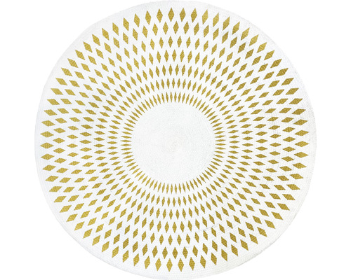Tapis Sun blanc-jaune Ø 120 cm