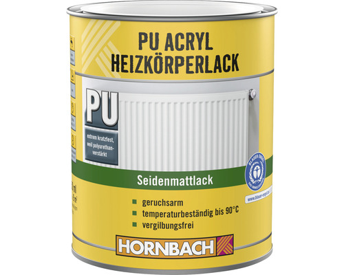 HORNBACH Heizkörperlack seidenmatt RAL 9010 reinweiß 375 ml PU Acryl Heizkörperlack Dose