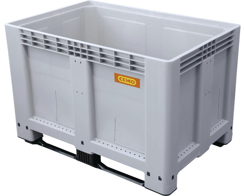 Grand conteneur en plastique avec pieds et logo Cemo