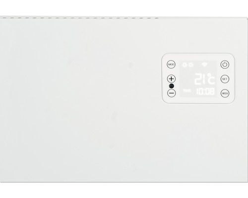 Weißer Heizkörperthermostat mit digitaler Anzeige