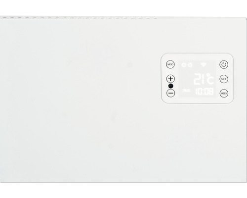 Weiße Heizung mit Bedienfeld