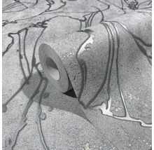 Rouleau de papier peint gris avec motif abstrait