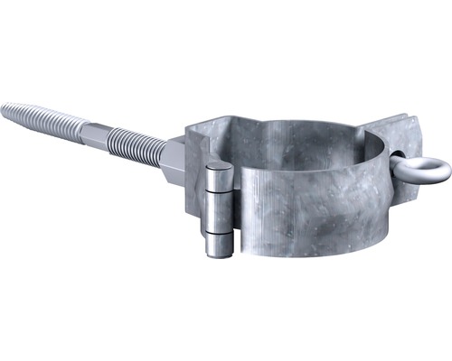 Collier de descente Sarei avec vis à double filetage 140 mm zinc DN 60 mm Collier de serrage avec tige filetée pour fixations de tuyaux
