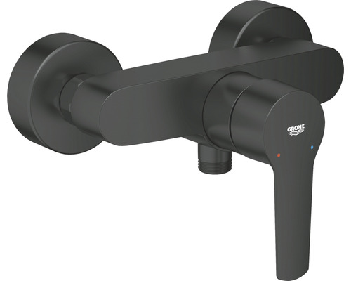Robinetterie de douche GROHE START 2021 noir mat 322792432 Robinet de douche Grohe Logo pour montage mural