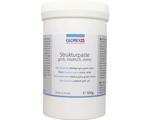 Pâte de structure élastique grossière blanc 500 g Pâte structurée Glorex gros grains, élastique, blanche dans un seau