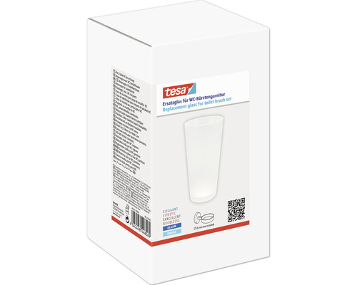 Verpackung eines Tesa Ersatzglases für WC-Bürstengarnitur