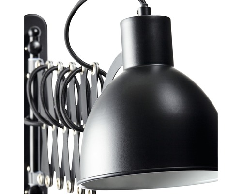 neuestes Design Wandlampe Metall 1-flammig HxBxT schwarz/matt mm HORNBACH Luxemburg 255x152x600 - ausziehbar Sandra