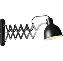 Schwarze Wandleuchte mit Scherenarm
