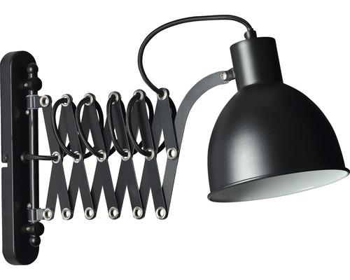 255x152x600 HORNBACH mm Wandlampe Luxemburg - Sandra HxBxT 1-flammig schwarz/matt Metall ausziehbar