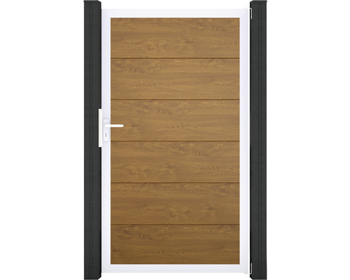 Portillon simple GroJa BasicLine cadre aluminium 100 x 180 cm Golden Oak