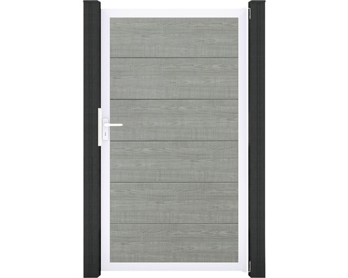 Portillon simple GroJa BasicLine cadre aluminium 100 x 180 cm Grey Ash Cut