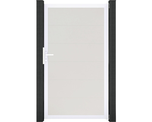 Portillon simple GroJa BasicLine cadre aluminium 100 x 180 cm blanc