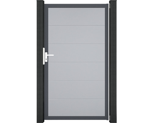 Portillon simple GroJa BasicLine cadre anthracite 100 x 180 cm gris argent