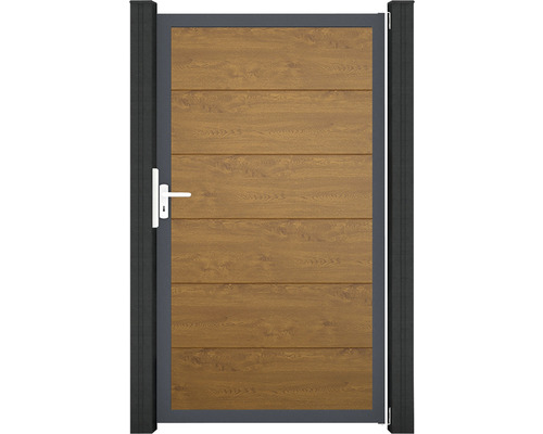 Portillon simple GroJa BasicLine cadre anthracite 100 x 180 cm Golden Oak