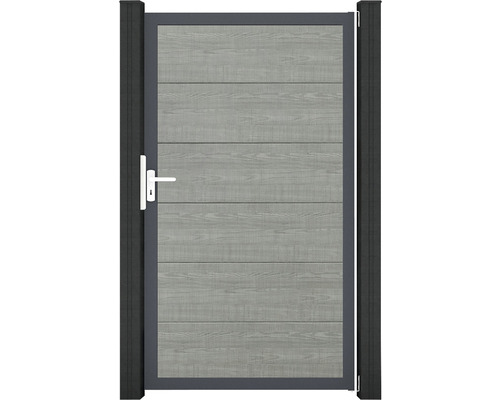 Portillon simple GroJa BasicLine cadre anthracite 100 x 180 cm Grey Ash Cut