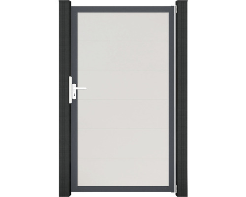 Portillon simple GroJa BasicLine cadre anthracite 100 x 180 cm blanc