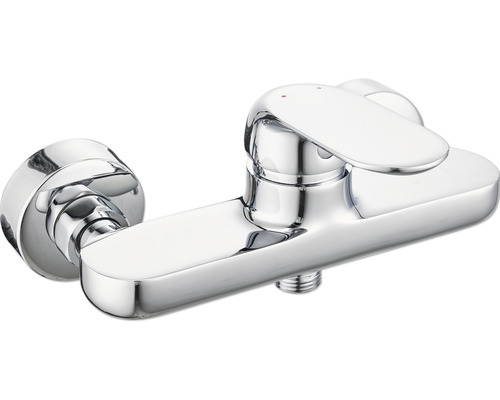 Badarmatur zur Wandmontage aus verchromtem Metall