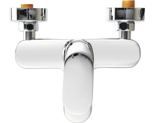 Robinet de salle de bain chromé pour montage mural
