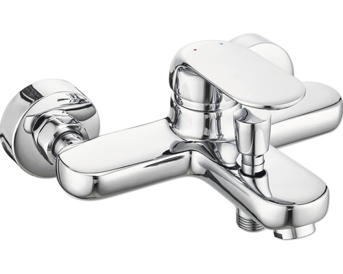 Robinet de baignoire chromé avec mitigeur monocommande et inverseur