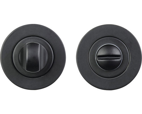 Rosettenpaar schwarz matt für Bad + WC Türen Ø 52 mm