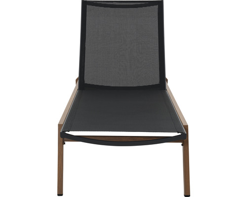 Bain de soleil de jardin avec cadre en bois et revêtement en maille