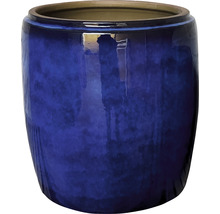 Pot de fleurs bleu en céramique