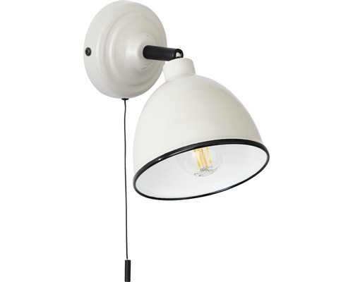 Applique murale 1 ampoule H 12,5 cm Telio gris taupe avec interrupteur à cordon Applique murale avec interrupteur à tirette