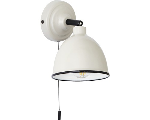 Weisse Wandleuchte mit Zugschalter