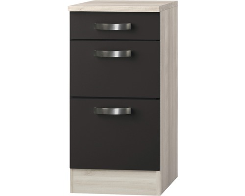 x HORNBACH Optifit Auszugunterschrank Luxemburg - 84,8 anthrazit Frontfarbe akazie Korpusfarbe 40 matt x BxTxH 60 cm Faro220